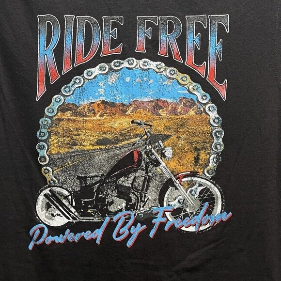 CELEBRATE PATRIOTIC Black Graphic Muscle Shirt Mens Large (42-44) Motorcycle NWT - Picture 3 of 11